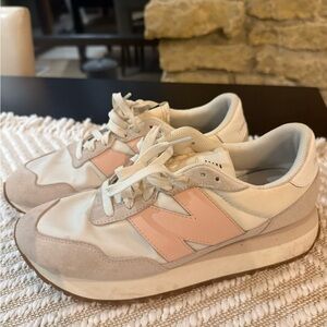 New Balance Pink and Cream Sneakers